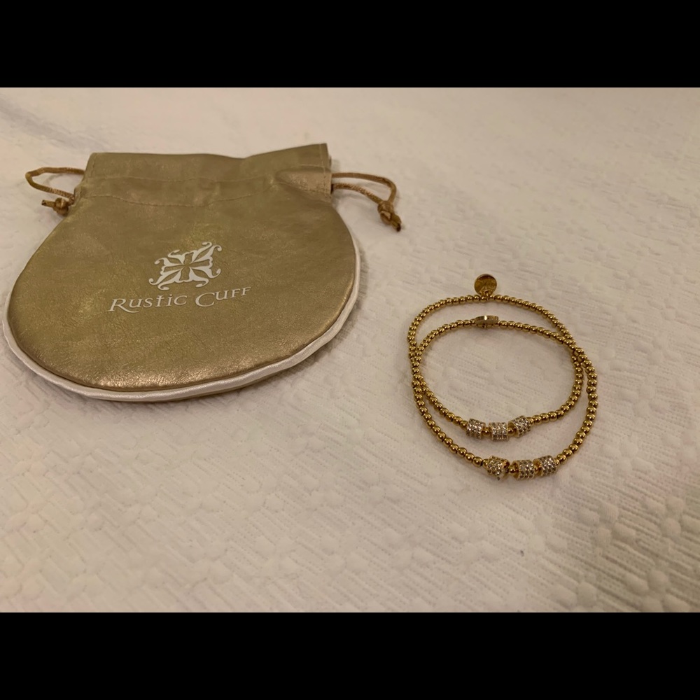 Rustic Cuff Barrel Gold Bracelets